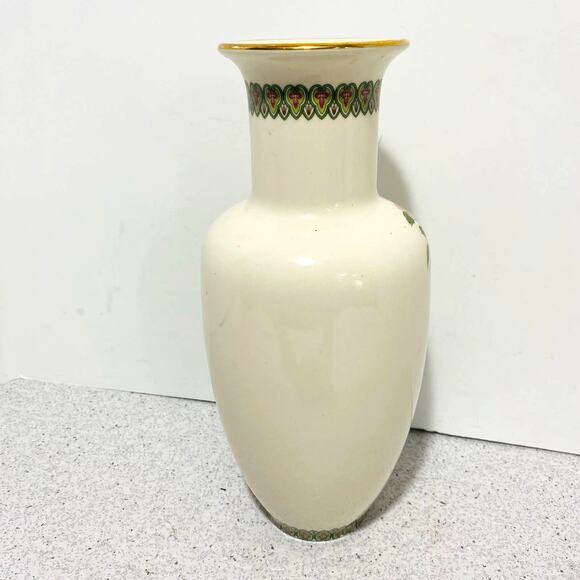 Shibata Japan ceramic porcelain vase bird on cherry blossom branch Asian motif - Picture 4 of 11